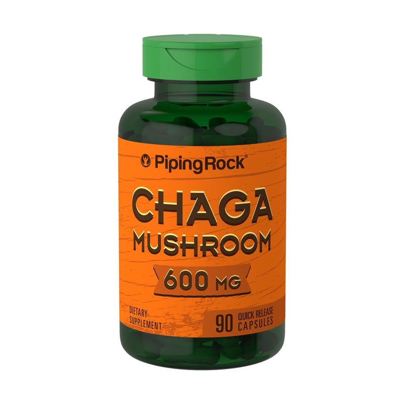Hongo Chaga Mushroom 600 Mg Superalimento 90 Capsulas Piping Rock