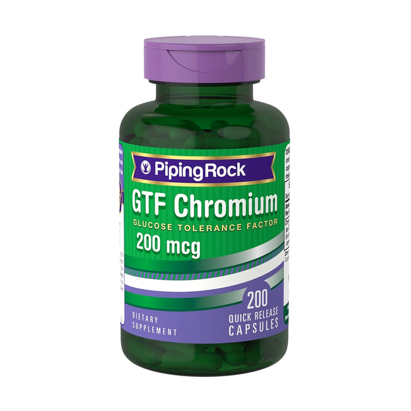 Picolinato Cromo GTF Chromium 200 Mcg Tolerancia Glucosa Piping Rock