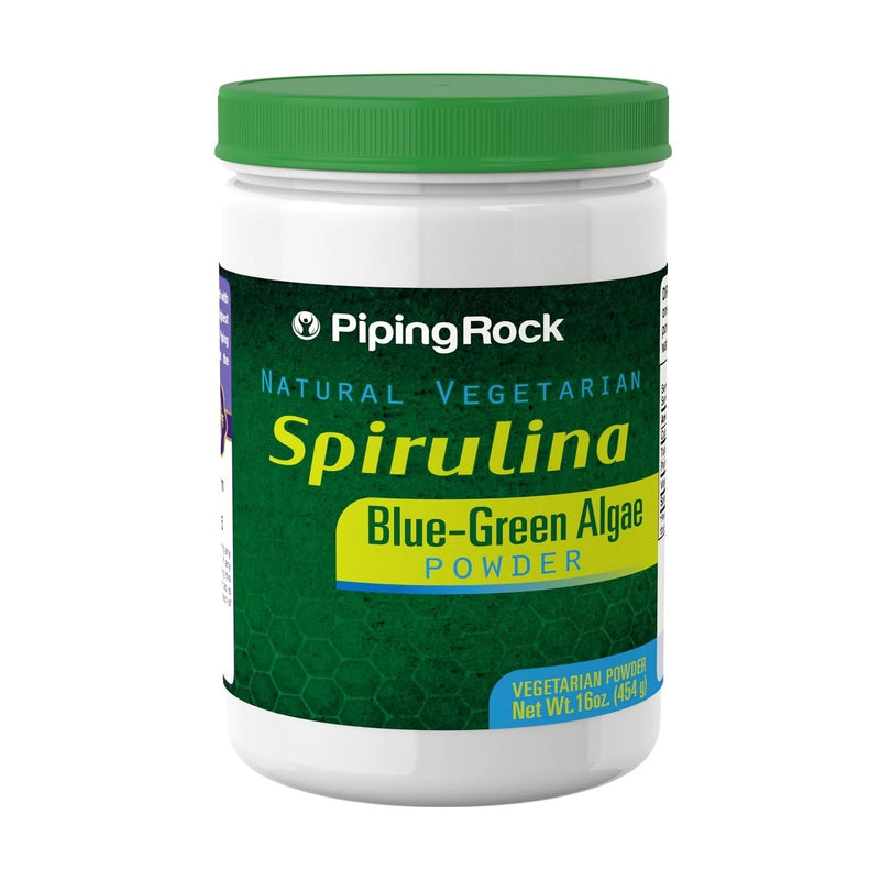 Espirulina Polvo Spirulina Powder 454 g Vegetariana Piping Rock