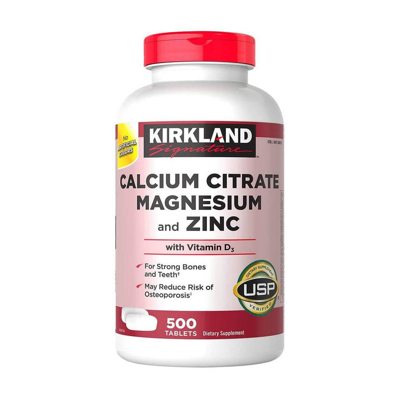 Calcium Citrate Magnesium Zinc Kirkland 500 Tablets