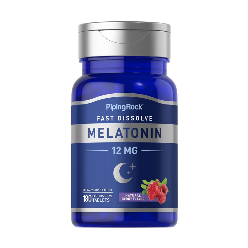 Melatonin Fast Dissolve Melatonina 12 Mg 180 Tabletas Piping Rock