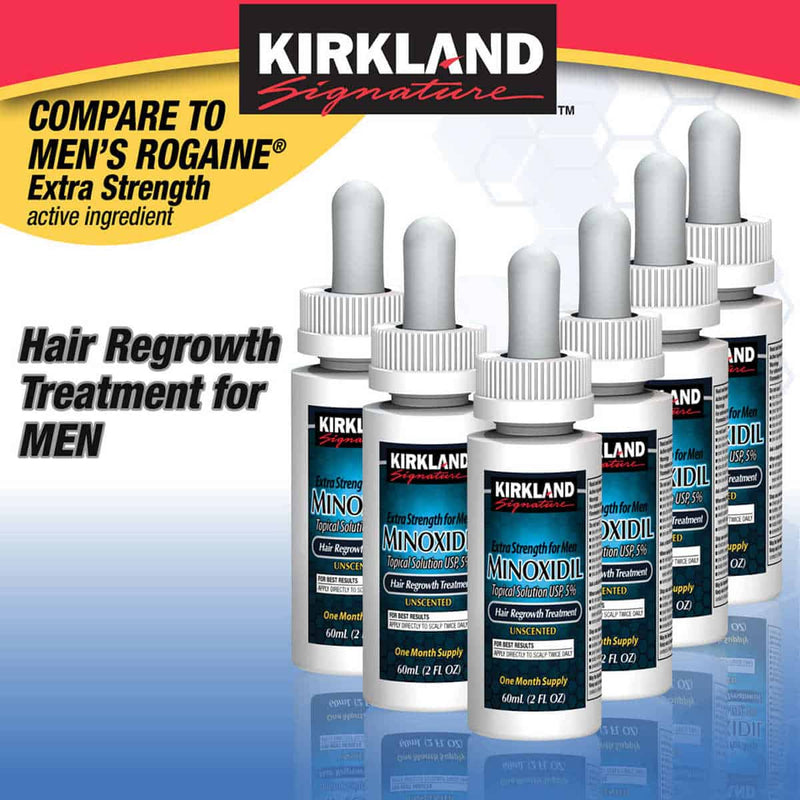 Caja Minoxidil Kirkland 5% X6 Unidades 2 Oz Crecimiento Cabello y Barba